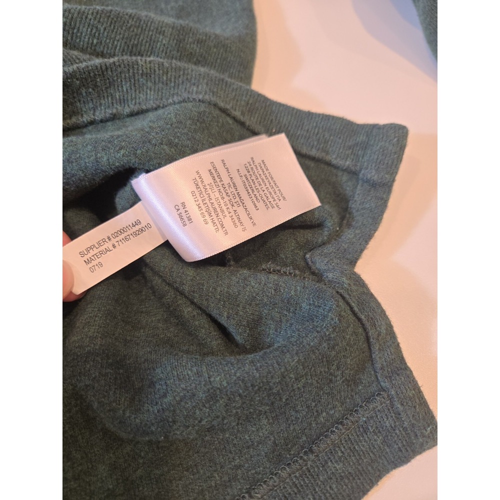 Polo Ralph Lauren Sweater Quarter Zip Estate Rib Gray Men's 3XB Flesh Pony - Picture 4 of 10